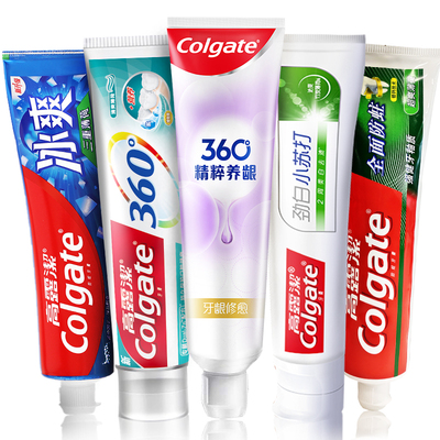 高露洁五件套家庭装牙膏高