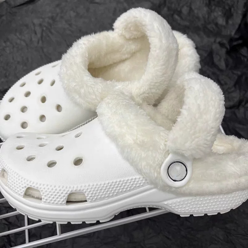 Croc Shoe Plush Cotton Liner Compatible with Crocs, Plush Lining with Velcro, Removable for Winter