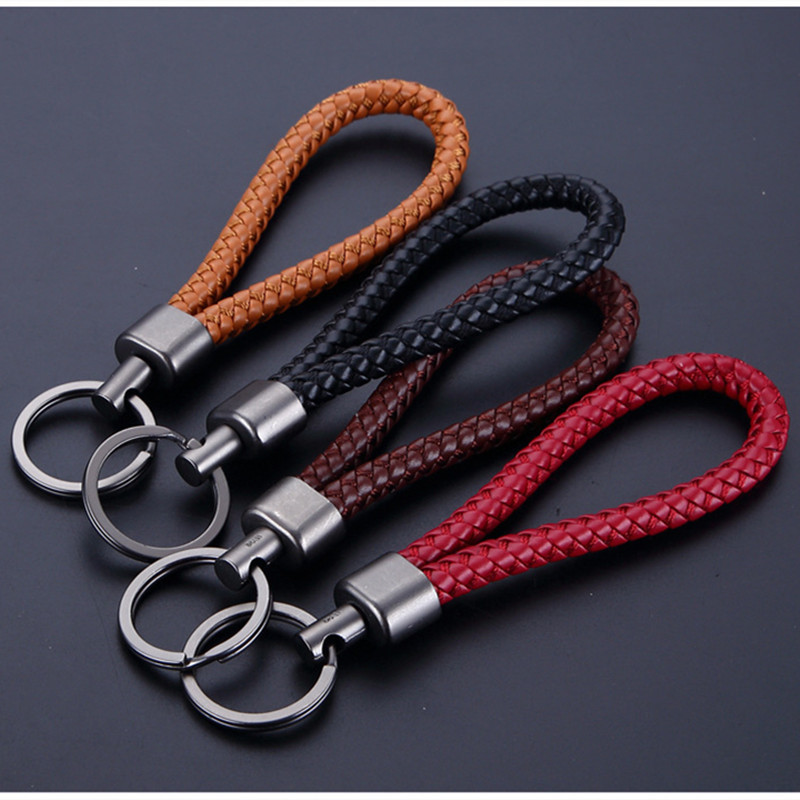 Keychain Retro Simple Handmade Woven Metal Buckle for Car, Men and Women, Home Use, Anti-Loss Hardware Accessory with Leather Cord Keychain Retro Simple Handmade Woven Metal Buckle for Car, Men and Women, Home Use, Anti-Loss Hardware Accessory with Leather Cord