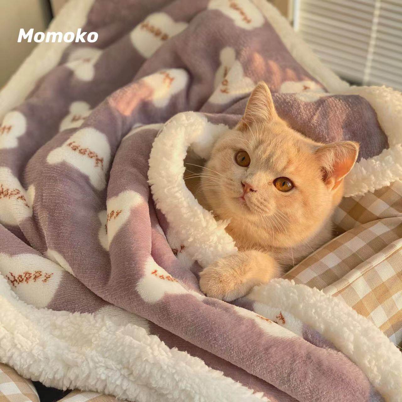 Pet Kitty Dogs Blankets Winter Plus Suede Thickening Warm Quilts Double Flannel Cover Blanket Cat Kitty Sleeping Mat
