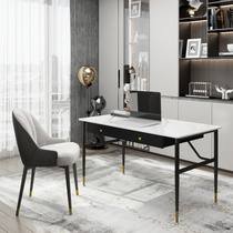 Rock plate study desk computer desk light luxury modern computer desktop table home desk White Nordic table