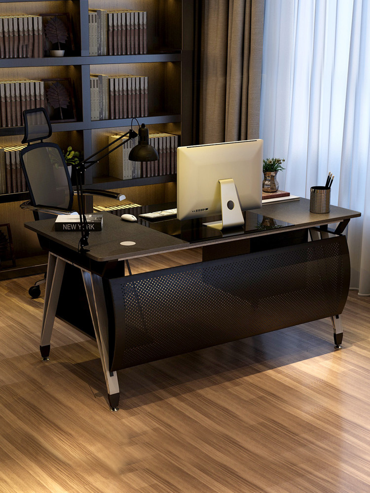 Boss desk Single large desk Supervisor desk Tempered glass computer desk Manager desk Modern simple desk
