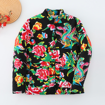 Northeast Grand Bouquet Silk Cotton Quilted Cotton Padded Jacket Men Adult Winter Thickened Warm Cotton Suit Sashimi Groom Couple Coats