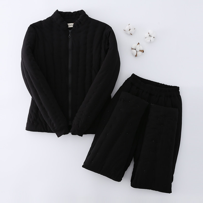 Pure Handmade Cotton Cotton Sweater Cotton Pants Men Suit Winter Thickening Loose Grandfather Cotton Padded Jacket Adults Warm Long Pants