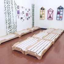Kindergarten solid wood bed Fir bed Camphor pine nap bed Childrens bed Stacking bed Small bed All wood childrens wooden bed