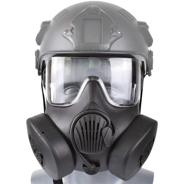 Tactical protective full face mask cyberpunk anti-virus fog double hole can military fan decoration field ອຸປະກອນ CS