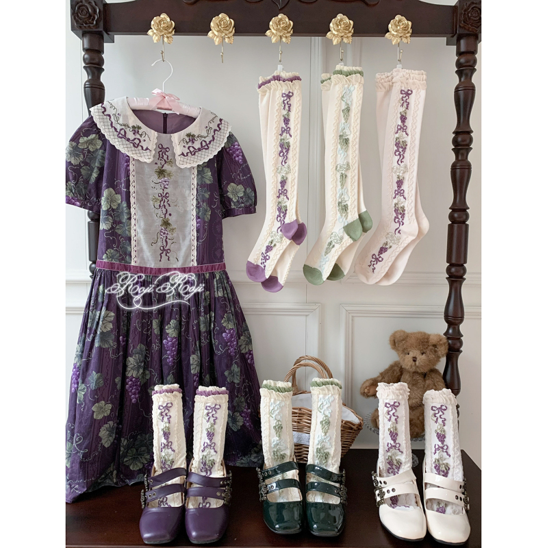 September New Product Roji Original Loire Vineyard Matching Lolita Lace Mid-Calf Autumn and Winter Pure Cotton Lolita September New Product Roji Original Loire Vineyard Matching Lolita Lace Mid-Calf Autumn and Winter Pure Cotton Lolita