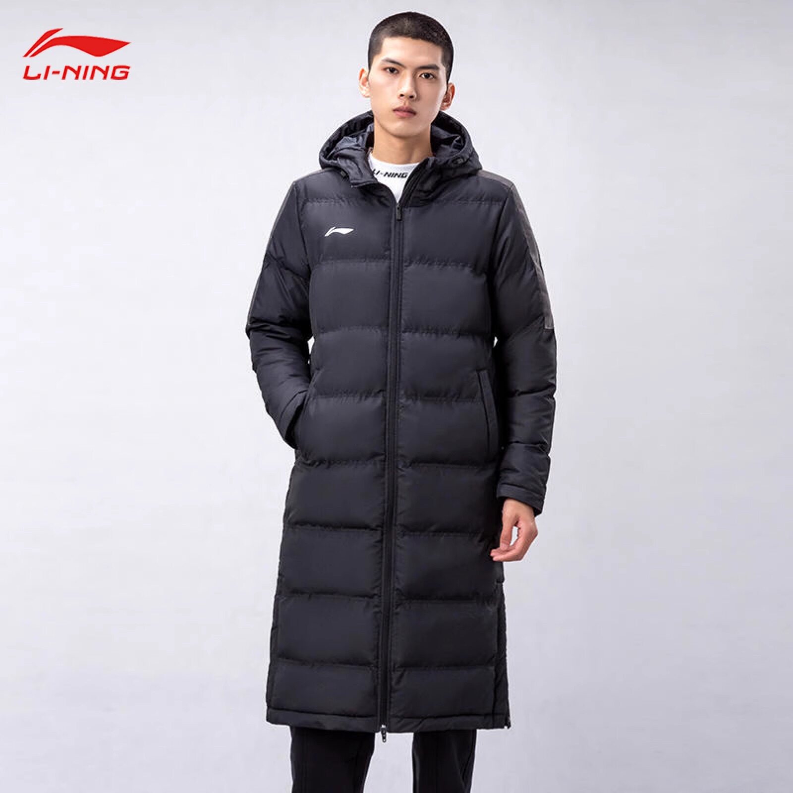 Li Ning cotton clothes men's mid-length 2023 autumn winter new trend down cotton padded jacket teenagers thickened with warm cotton clothes-Taobao