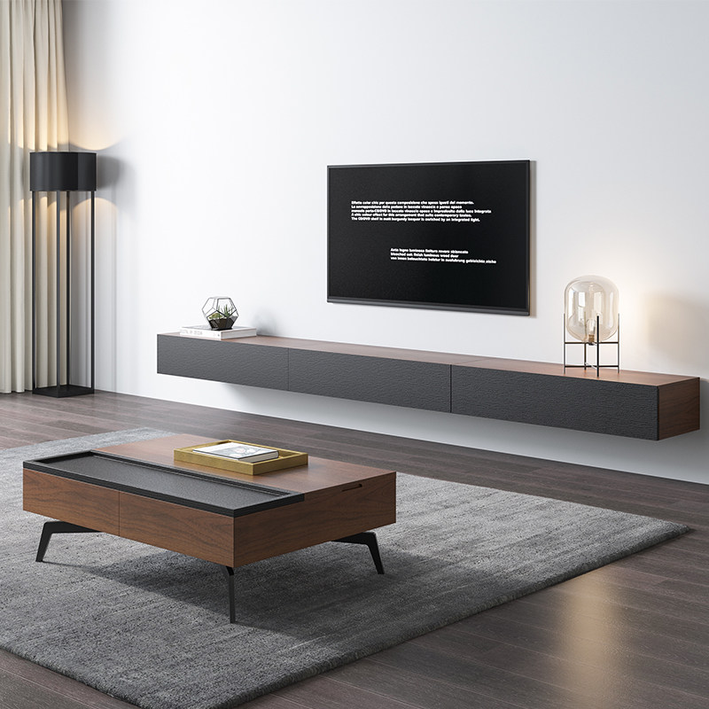 TV cabinet coffee table combination modern minimalist small apartment living room home style bedroom hanging wall hanging cabinet