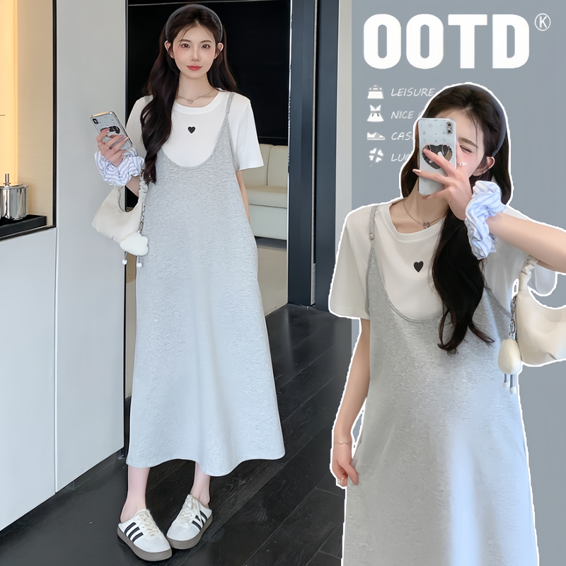 Maternity Outfit for Summer: High-End, Fashionable, Stylish, and Discreet Tops and Camisole Dresses for Pregnant Women, Complete Set