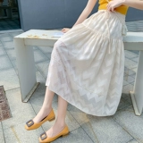 Ретро длинная шифоновая белая юбка, высокая талия, средней длины, длина макси, широкая цветовая палитра