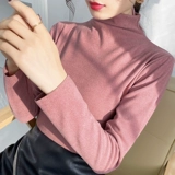 Двусторонная бархатная приятная телу утепленная футболка, высокий воротник