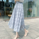 Ретро длинная шифоновая белая юбка, высокая талия, средней длины, длина макси, широкая цветовая палитра