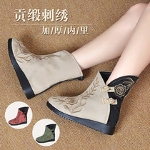 Old Beijing Cloth Shoes Sensual Boots Children Short Boots Autumn Winter Plus Suede National Wind Embroidered Shoes Thickened Mid-Cylinder Boots Women Shoes