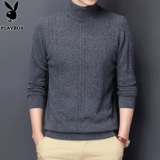 Playboy, шерстяной свитер, удерживающая тепло цветная трикотажная утепленный лонгслив с круглым воротником, увеличенная толщина, для мужчины среднего возраста