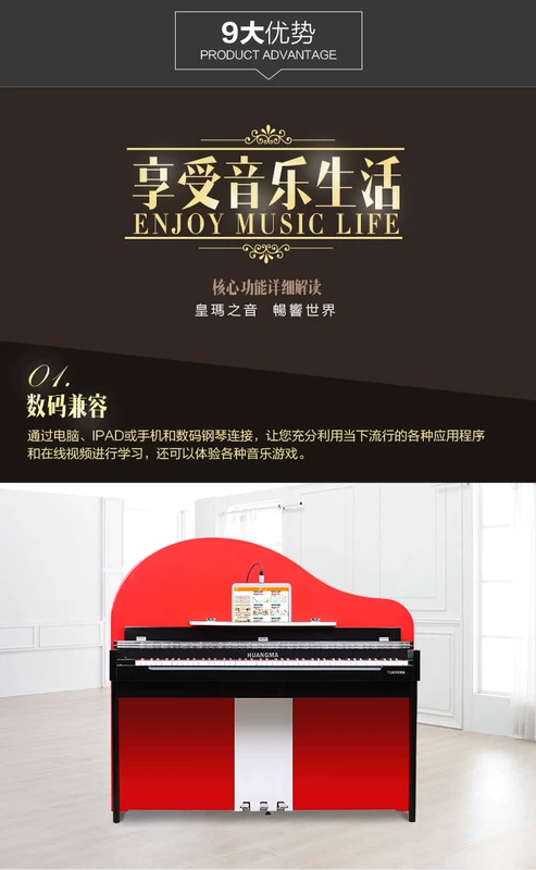 Bàn phím búa Royal Ma 88 phím đàn piano điện kỹ thuật số dọc HD-8812 sơn đàn piano giống như cảm giác