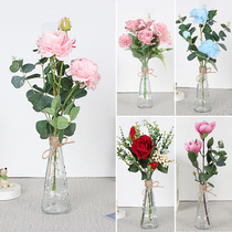 Raindrop glass bottle ins style simple new Chinese European style ornaments home interior School decoration simulation fake flower