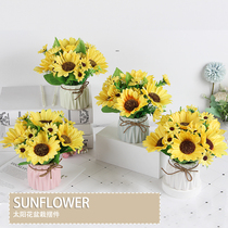 Sunflower Sunflower Sunflower Sunflower Interior Home Decoration Valentines Day Flower Simulation Flower Potted Green Plant Fake Flower
