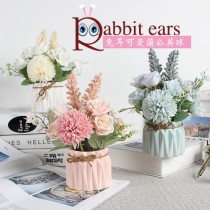 Simulation fake flower dried flower indoor living room desktop coffee table desk desk table decoration floral fresh ornaments potted bouquet