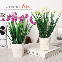 Beautiful flower bud ornaments decoration flower pot simulation flower table Restaurant Restaurant Restaurant School fake flower green plant set basin