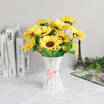 Sunflower simulation fake flower set European fake flower dry bouquet living room table TV cabinet ornaments home decoration
