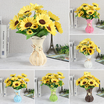 Bedroom dining room table living room coffee table decorative flowerpot vase flower bouquet simulation flower sun flower green plant ornaments