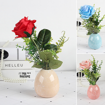 Marbled ceramic ornaments fake flower green plant potted home indoor shop ins style decorations