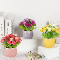 Cute decoration girl room bedroom indoor desk desktop table flower simulation flower fake flower potted green plant ornaments