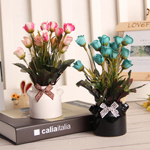 zakka Creative home decoration ornaments Desktop sundries small objects display fake flowers Flower pot set jewelry