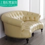 Mỹ hiện đại tối giản da nghệ thuật hai người ba người sofa câu lạc bộ mô hình nhà bán văn phòng khách sạn ảnh studio - Ghế sô pha ghế sofa dài