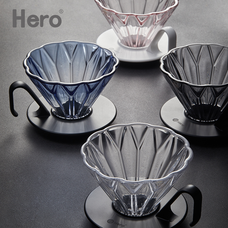 hero coffee filter cup boutique hand punching appliance drip filter Home glass American coffee pot suit