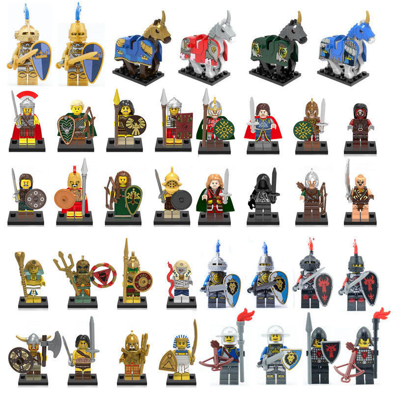 Lion King Castle Series Roman Knights Army Military War Horse Soldiers assemble building blocks