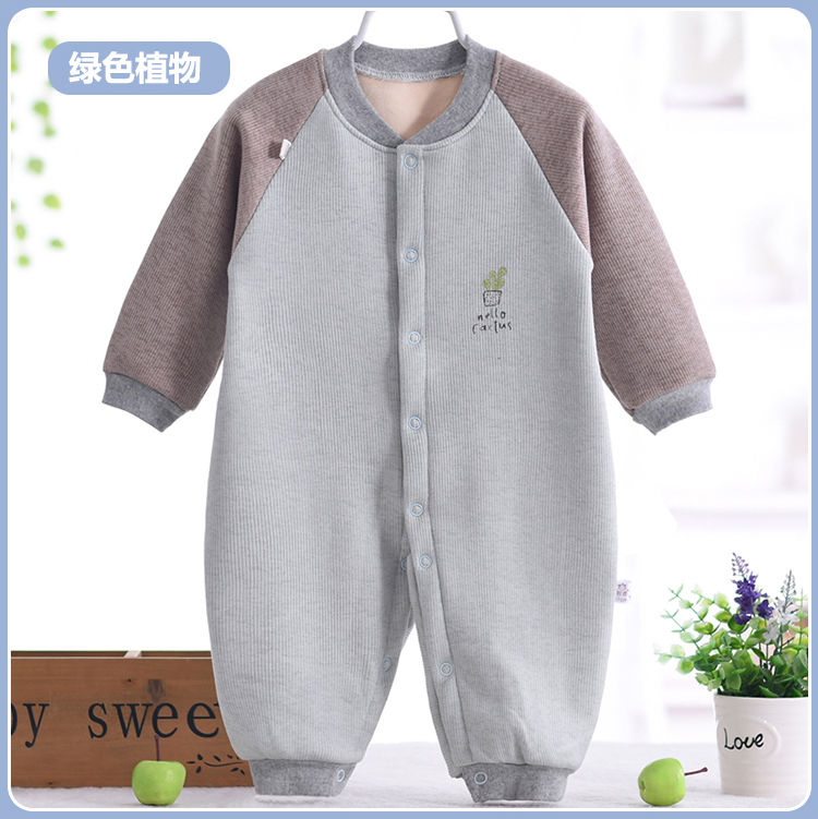 Quần áo trẻ em Xiêm mùa xuân và mùa thu cotton mùa đông cộng với nhung dày ấm 1 tuổi Trẻ sơ sinh tháng 3 nam nữ quần áo trẻ em quần áo trẻ sơ sinh