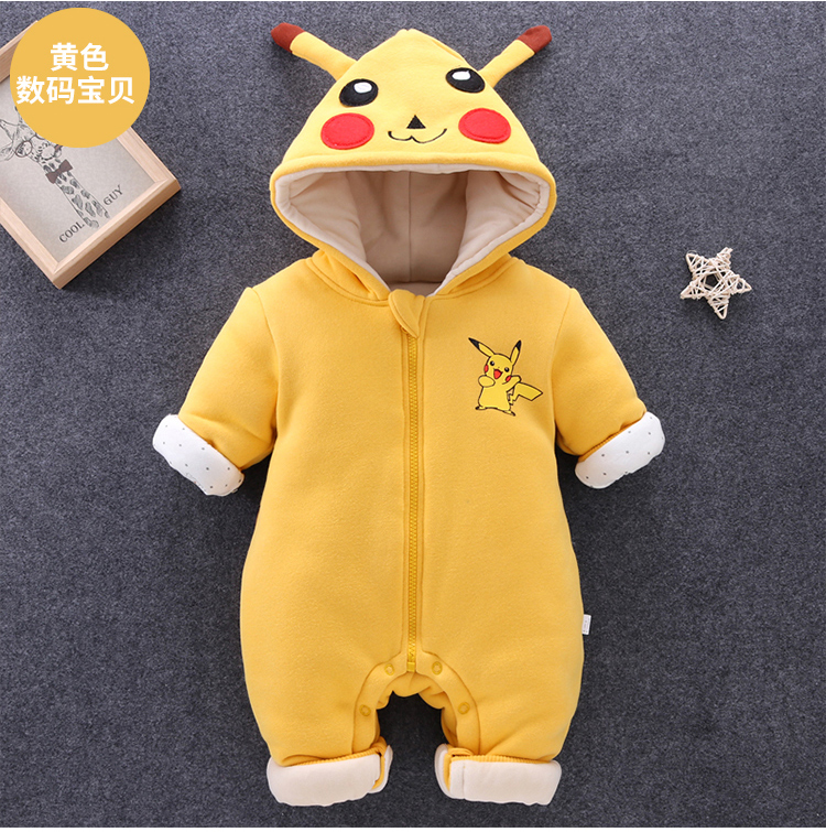 Quần áo sơ sinh nam và nữ quần áo trẻ em quần áo mùa thu đông Bộ quần áo jumpsuit dày 0-1 tuổi ra khỏi áo quần áo liền thân mùa hè