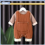 Слинг, комбинезон, демисезонный детский стеганый комплект для новорожденных, флисовый милый пуховик