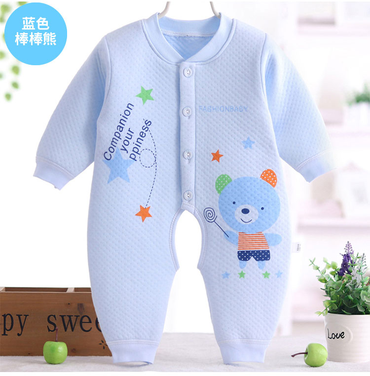 Quần áo trẻ em Xiêm sơ sinh romper mùa xuân và mùa thu cotton bông 0 quần áo trẻ em mùa thu và mùa đông 3 ấm 6 tháng 12 quan ao tre em