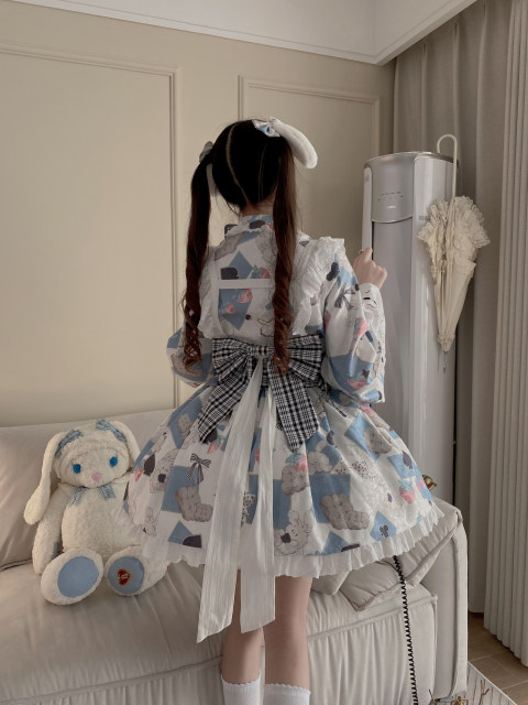 Incongruous Rabbit Lady Lolita ຄູ່ຜົວເມຍແບບ Alice ແບບຍີ່ປຸ່ນຊຸດ Skirt Magic cat