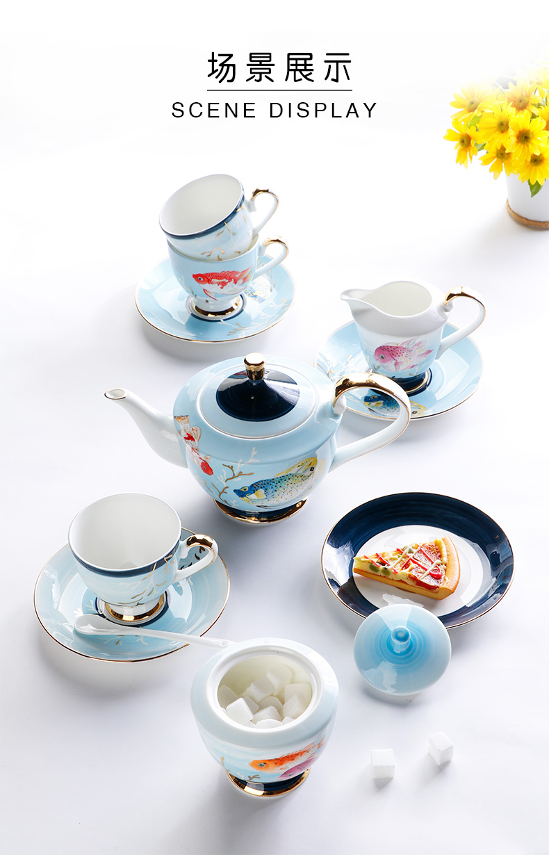 Afternoon tea tea set hand - made ipads China English coffee set Chinese high - grade household gifts coffee set suits for