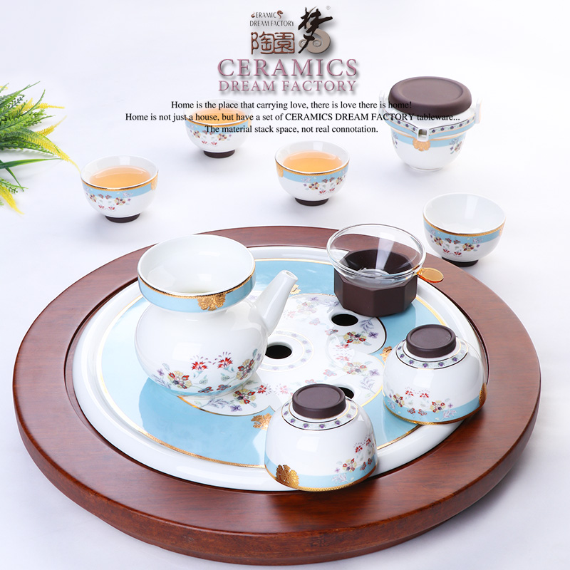 Tea tray was suit portable crack cup travel wear kung fu Tea sets ipads China home sitting room Tea Tea set