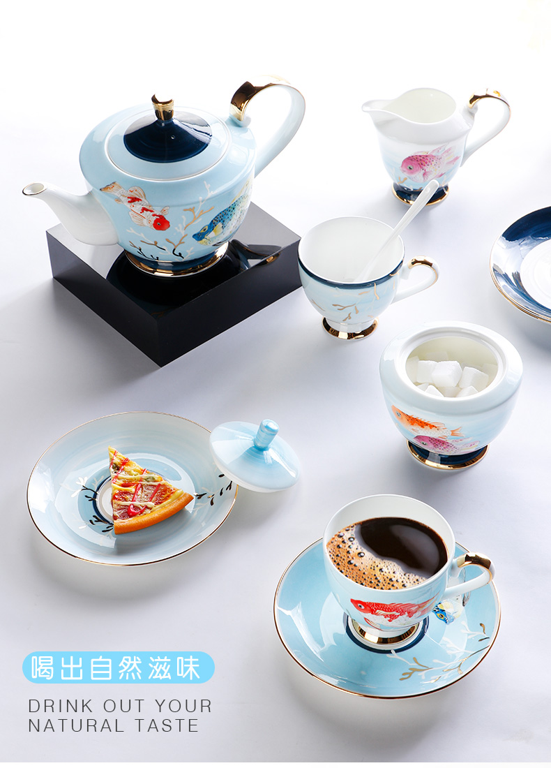 Afternoon tea tea set hand - made ipads China English coffee set Chinese high - grade household gifts coffee set suits for