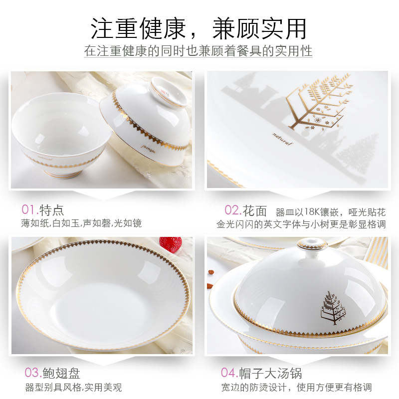 Dao yuen court dream tableware suit household high - class European - style dishes tangshan ipads porcelain gifts bowl dishes suit combinations