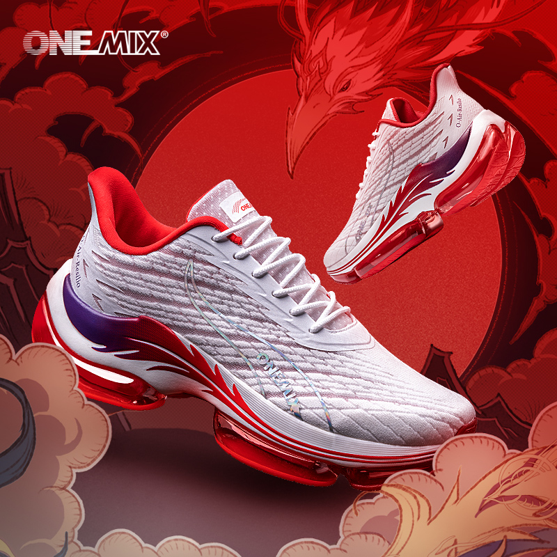 OneMix Fire Phoenix Red sneakers men's hovershoe sports men's shoes lovers running shoes Ben year running shoes-Taobao