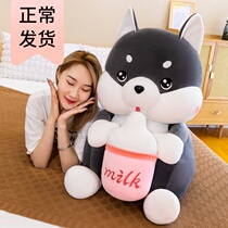 Cute baby bottle Husky pillow doll Plush toy ragdoll doll Super cute pillow girl sleeping doll