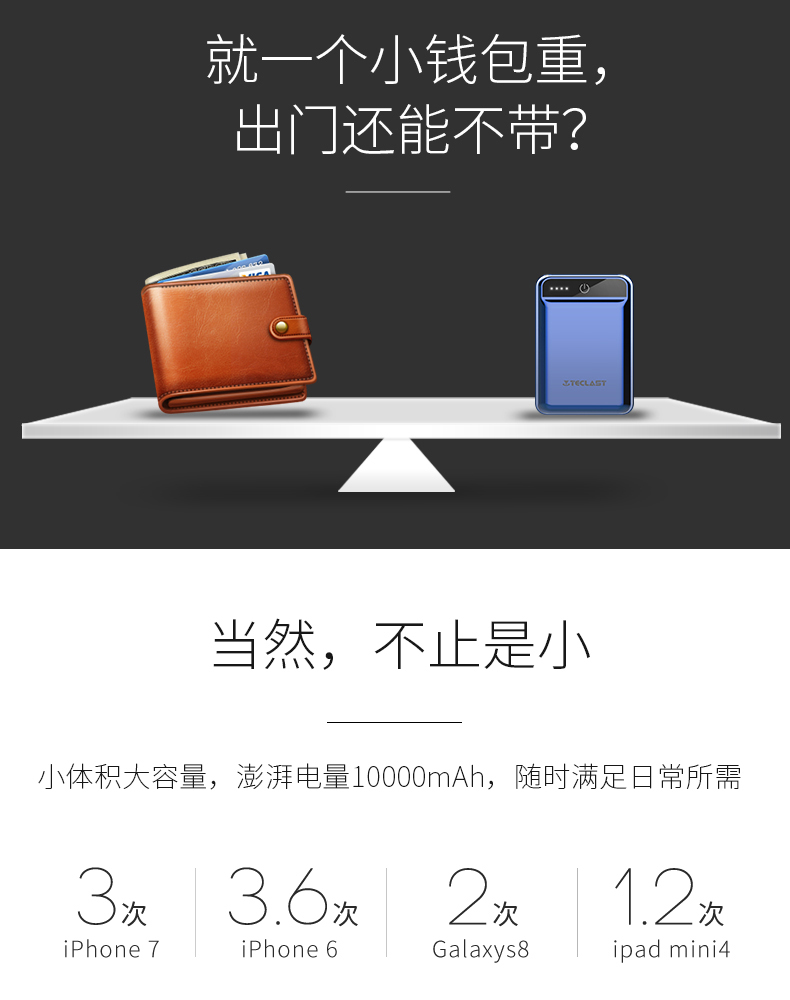 TECLAST Taipower nhỏ sạc kho báu 10.000 mA siêu mỏng xách tay phổ biến nhanh phí nhỏ chàng trai dễ thương và trẻ em gái mô hình thủy triều cá tính sáng tạo điện thoại di động dung lượng lớn - Ngân hàng điện thoại di động sạc dự phòng remax