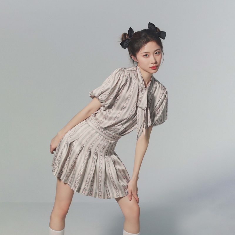 Showa Knight Summer Original Design Japanese Vintage Shirt Jk Pleated Skirt Feb by February