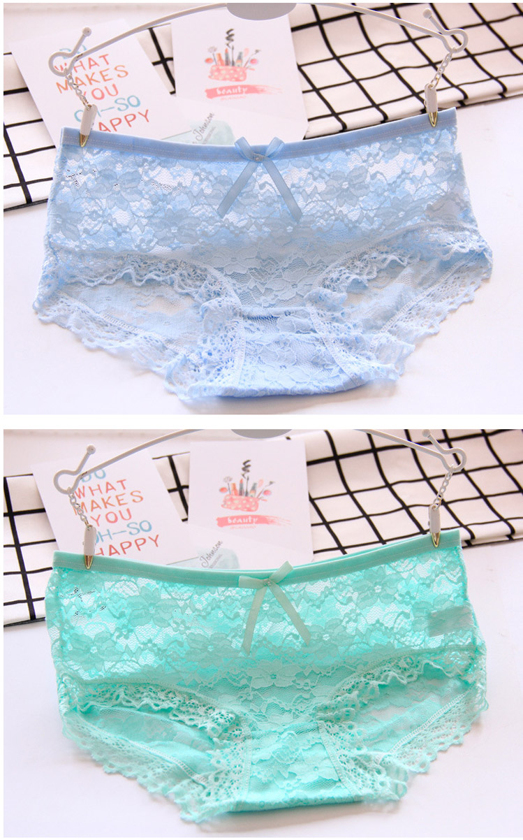 Quần lót ren nữ trong suốt cotton không dấu vết rỗng trong suốt gợi cảm cám dỗ quần short eo thấp bán buôn quan lot nu