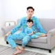 Mùa hè bố mẹ con mặc quần áo bố và con trai đồ ngủ cotton cotton bé trai trai cotton mỏng lụa dài tay