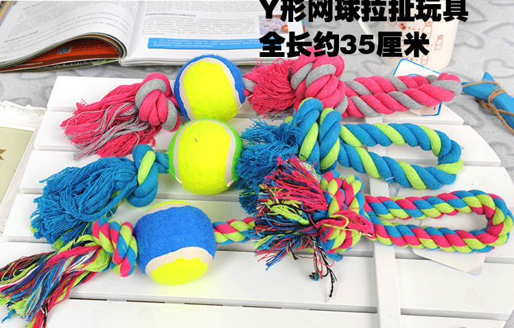 Mài răng âm thanh kháng cắn dây bóng mèo pet nguồn cung cấp đồ chơi bông bóng bông sợi dây thừng Teddy VIP con chó lớn con chó đồ chơi đồ chơi cho chó to