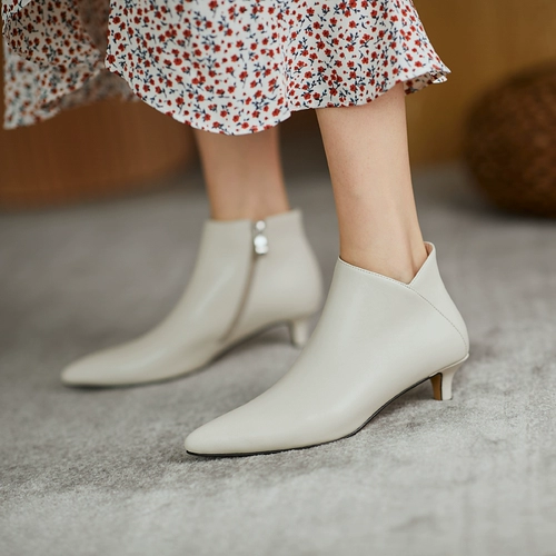 Martens, высокие короткие сапоги с заостренным носом в английском стиле, ботинки, из натуральной кожи, в британском стиле