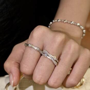 Lady star ring s925 silver plated real gold ring